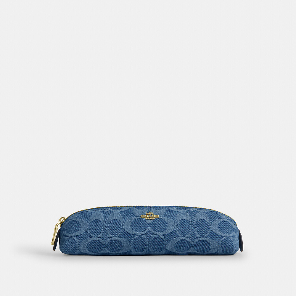 Coach Outlet Pencil Case In Signature Denim
